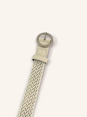 WILLA ALLURE Woven Canvas Belt - White / One-Size