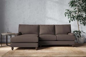 nkuku Marri Large Left Hand Chaise Sofa | Make To Order | Recycled Cotton Mocha | No Colour