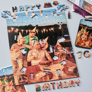 Happy 70th Birthday Portrait - Personalised Puzzle70