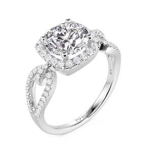 Jeulia Round Halo Engagement Ring with Hollowed Band