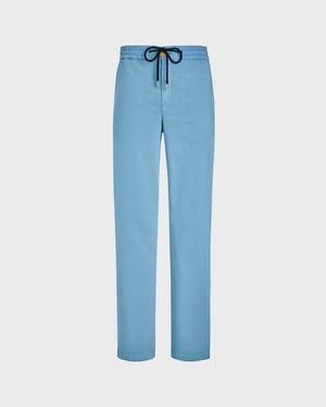 Vilebrequin - Men Cotton And Tencel Elastic Waist Pants Solid - Jeans - Clemence - Blue - Size 40