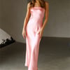 Coolness Calling Satin Maxi Dress Pink