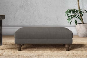 nkuku Marri Dining Footstool | Make To Order | Medium | Brera Linen Granite