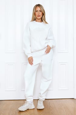 BASE Waist Fold Cuffed Sweatpants White