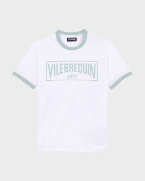 Vilebrequin - Men Cotton Light Jersey T-shirt Bicolor Logo - Tee Shirt - Partisol - Blue - Size XXL