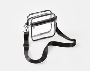 QE Home Clear Crossbody Bag, Blue, Small