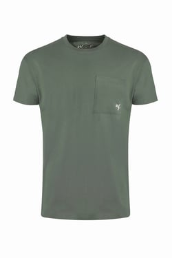 Weird Fish Keaton Organic Cotton Super Soft Pocket T-Shirt Army Green Size S