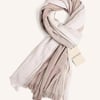 Flowfold Linen Blend Scarf - Beige / One-Size