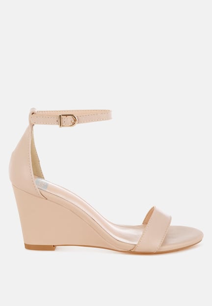 Pobora Genuine Leather Slim Wedge Heel Sandals