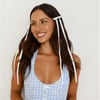 Long Bow Hair Clips Cream