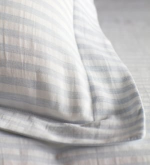 Powder Blue Alice Stripe 100% Cotton Duvet Cover