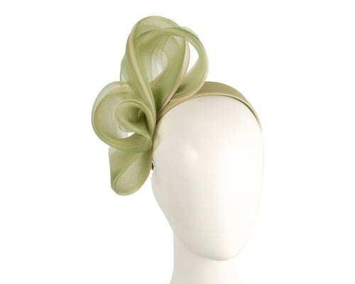 Sage green crinoline bow fascinator by Fillies Collection