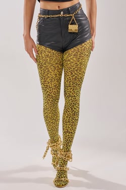 AKIRA Cheetah Gurl Tights | Size XS