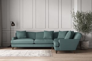 nkuku Deni Right Hand Corner Sofa | Make To Order | Grand | Recycled Cotton Airforce