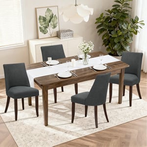 COLAMY KAVA Modern Casual Dining Chair - Dark Grey / Set of 4