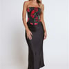 Satin Slip Maxi Skirt Black