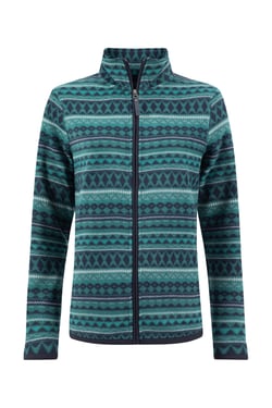 Weird Fish Rochelle Full Zip Printed Microfleece Cedar Green Size 14