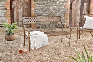 nkuku Bahula Decorative Iron Bench | Garden | One Size | Rust
