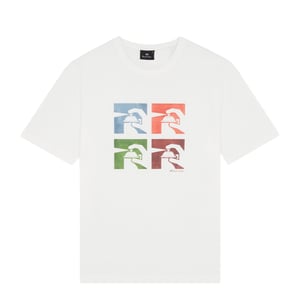 Paul Smith Slim-Fit White 'Spray Cans' Print T-Shirt White