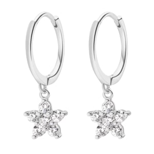 Floweret Huggie Earrings Sterling Silver