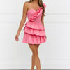 Precious Time One Shoulder Mini Dress Pink