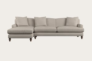 nkuku Deni Left Hand Chaise Sofa | Make To Order | Grand | Brera Linen Natural