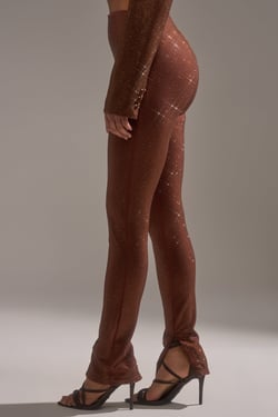 AKIRA Make A Toast Rhinestone Pants | Brown | Size 1X