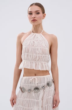 AKIRA Just Keep Goin Halter Top | Size Large