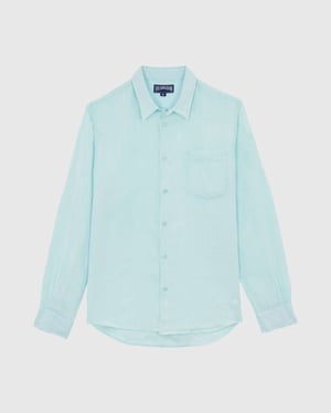 Vilebrequin - Men Linen Shirt Natural Dye - Shirt - Caroubis - Blue - Size XXXL