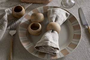 nkuku Vivan Napkin Rings Set Of 4 | Kitchen & Dining Accessories | Natural