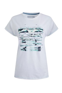 Weird Fish Beach Run Organic Cotton Front Print Graphic T-Shirt White Size 8