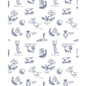 Good Roots Toile Wallpaper Indigo