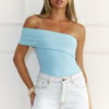 BASE Contour Daily Edge One Shoulder Top Blue