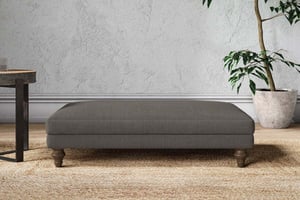 nkuku Marri Large Dining Footstool | Make To Order | Brera Linen Granite | No Colour