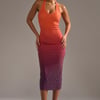 AKIRA Dusk Till Dawn Rhinestone Midi Dress In Orange | Size Medium