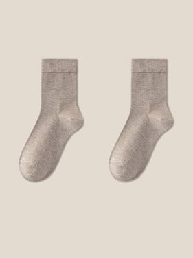 Wool Blend Warm Thick Knit Socks - Khaki / One Size