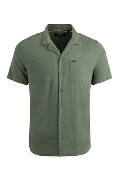 Weird Fish Maxwell Seersucker Shirt Army Green Size 3XL