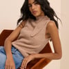 Beige Wool-Blend Neck Tie Vest