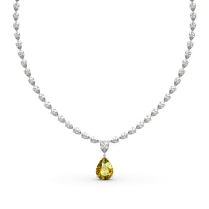 Jeulia "Be Your Princess" Pear Cut Sterling Silver Necklace