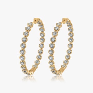 Lotus Petals Diamond Hoops - 5.00 CT