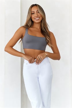 BASE Style Essential Crop Top Charcoal