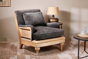 nkuku Abe Deconstructed Velvet Armchair | Seating | One Size | Moss
