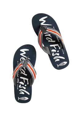 Weird Fish Waterford Flip Flops Dark Navy Size 7
