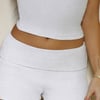 BASE Luxe Rib Fold Over Shorts Grey Marle