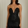 High Class Status Sequin Strapless Mini Dress Black