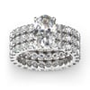 Jeulia 3PC Oval Cut Sterling Silver Ring Set