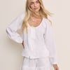 White Scoop Neck Double Gauze Top