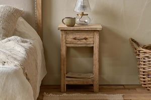 nkuku Ibo Reclaimed Wood Bedside Table | Bedroom Furniture | One Size | Natural