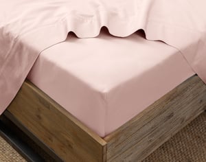 QE Home 310TC Bamboo Cotton Fitted Sheet in Petal, Pink, King