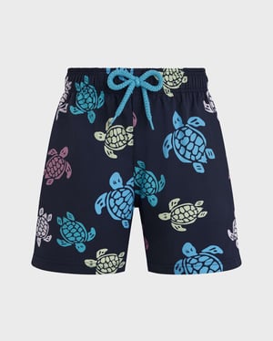 Vilebrequin - Boys Stretch Swim Shorts Tortues Multicolores - Swimwear - Jirise - Blue - Size 14